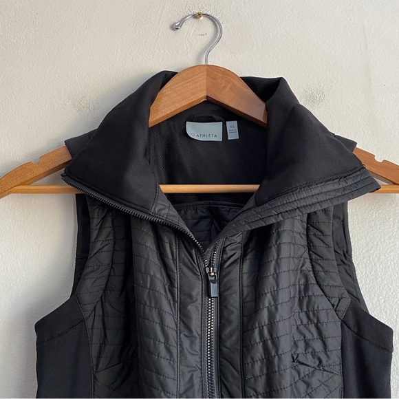 Athleta Sprinter Black Puffer Vest Zip Up Sport Running Hiker Outdoor Gorpcore - Picture 7 of 8